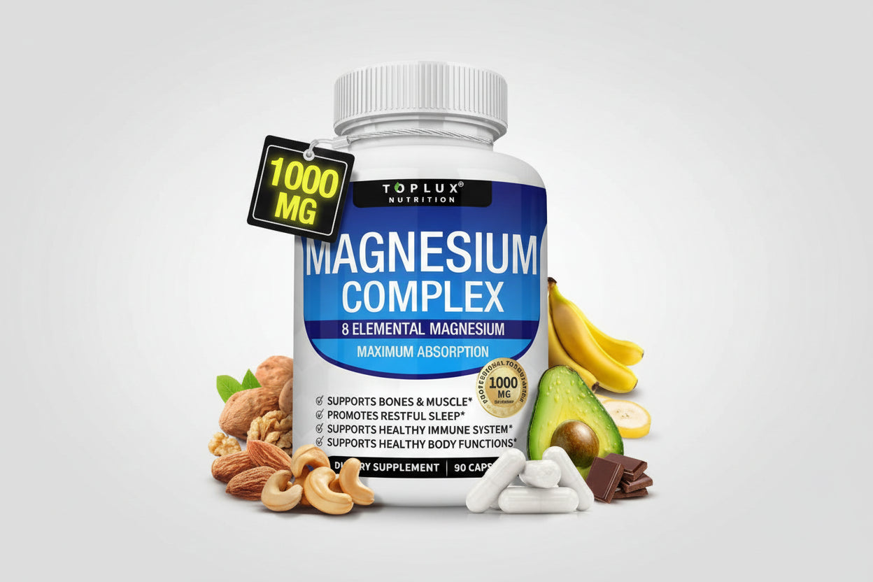 Magnesium Complex Supplement: 1000Mg of 8-Element Magnesium, 90 Capsules